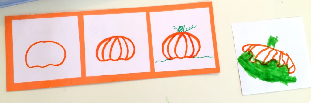 Practice drawing pumpkins - a Halloween activity 