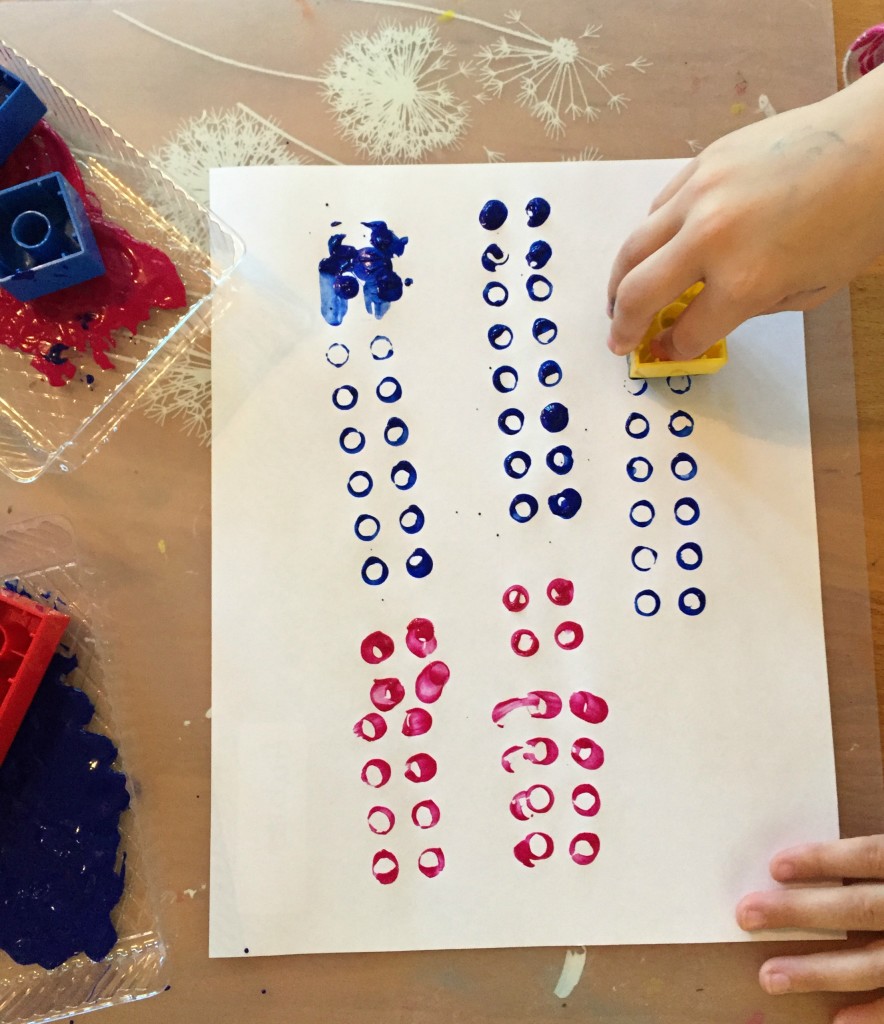 Art in the Preschool Classroom, Printing using Legos
