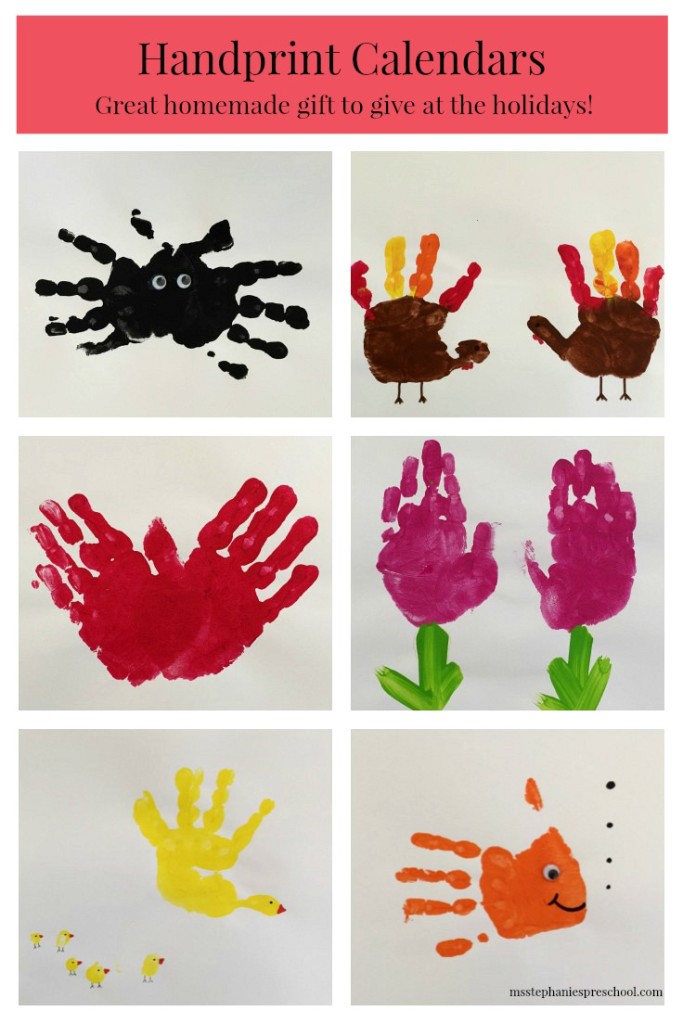 Handprint Calendars - Great homemade gift for your preschooler to make! 