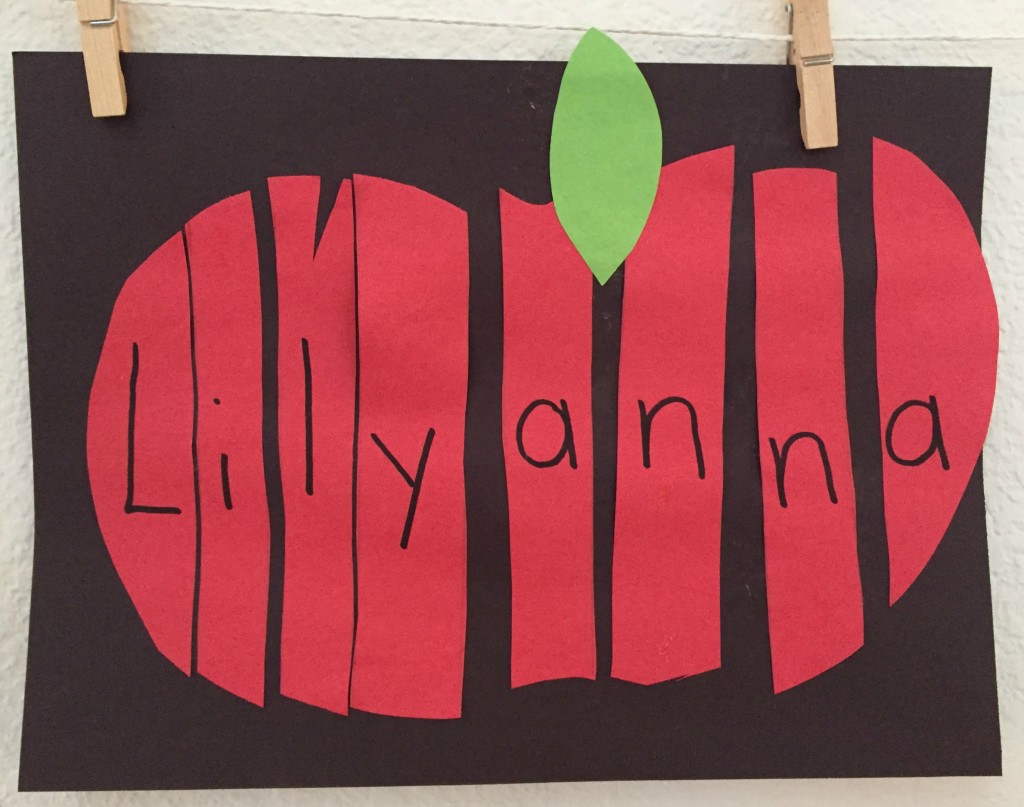 Apple Activities in the Preschool Classroom - Name Activity 
