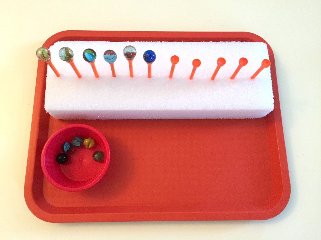 Practical Life Activity in the Preschool Classroom - Balancing Marbles