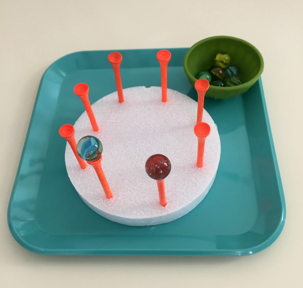 Practical Life Activity in the Preschool Classroom - Balancing Marbles