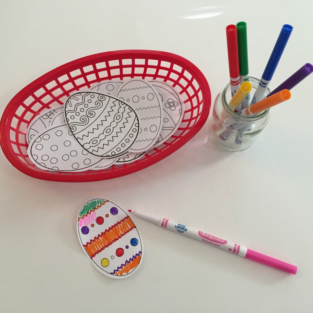 Easter Shelf Activities for the Preschool Classroom - Coloring Easter Eggs