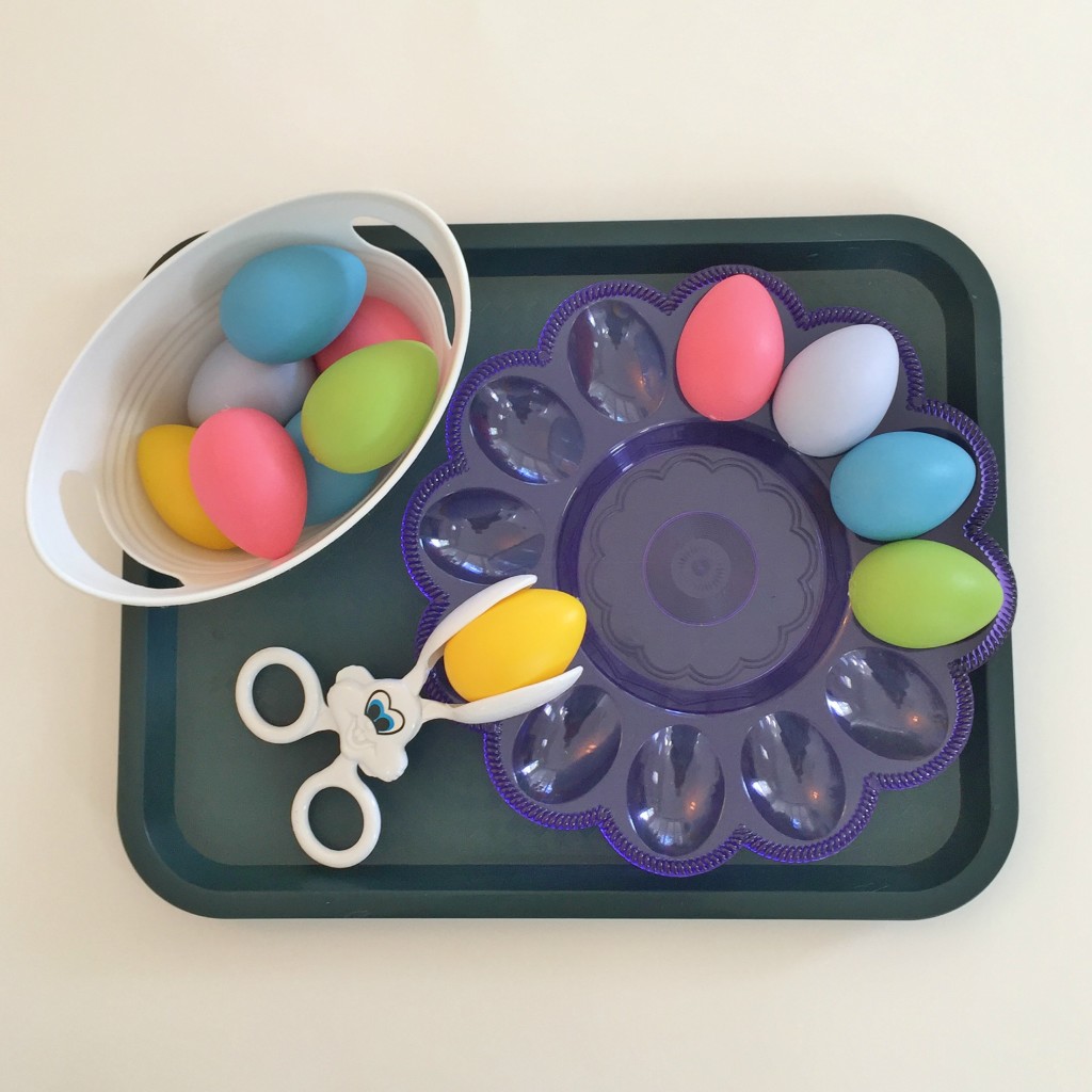 Easter Shelf Activities for the Preschool Classroom - Practical Life Shelf 