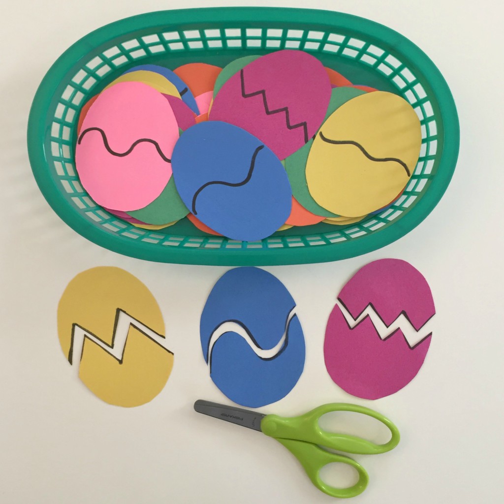 Easter Shelf Activities for the Preschool Classroom - Scissor Work 