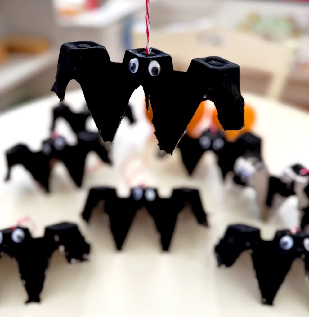 Bat Egg Carton Hanging Craft