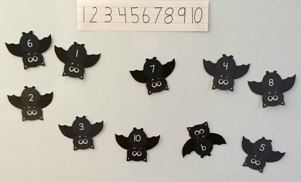  Bats hanging upside down number order preschool activity for your classroom 