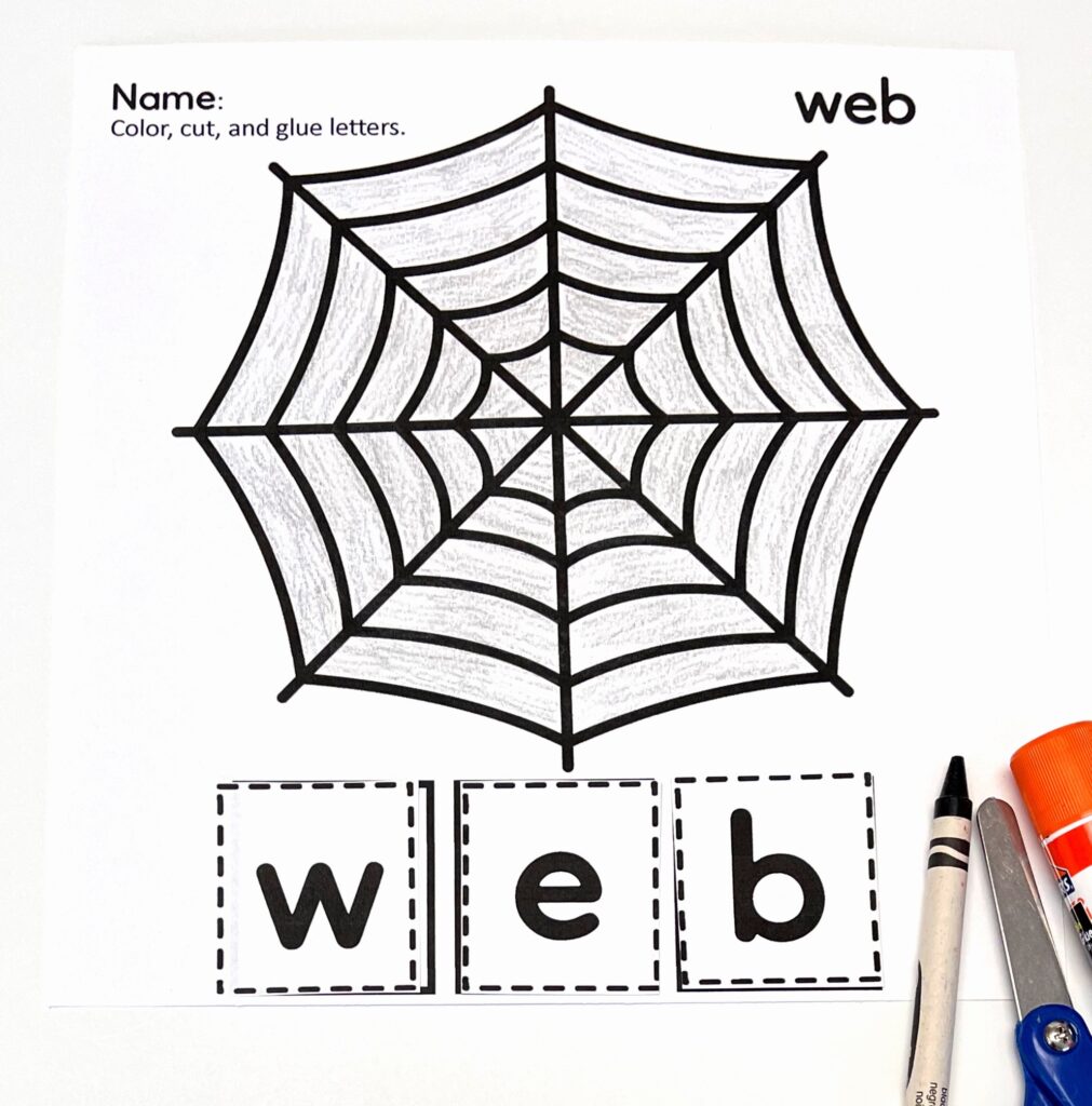 Spider Color Cut and Glue Activity