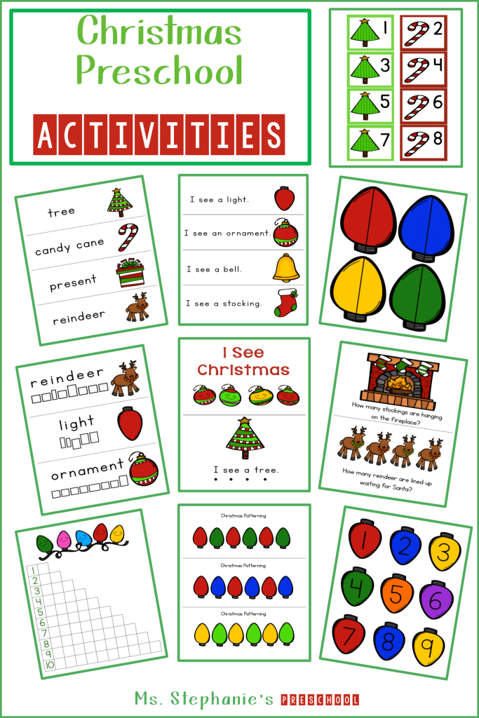 Christmas Activities for the Preschool Classroom 