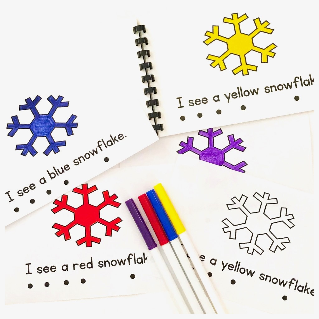 Snowflake Color Reading Book - Snowflake Activities in the Preschool Classroom 