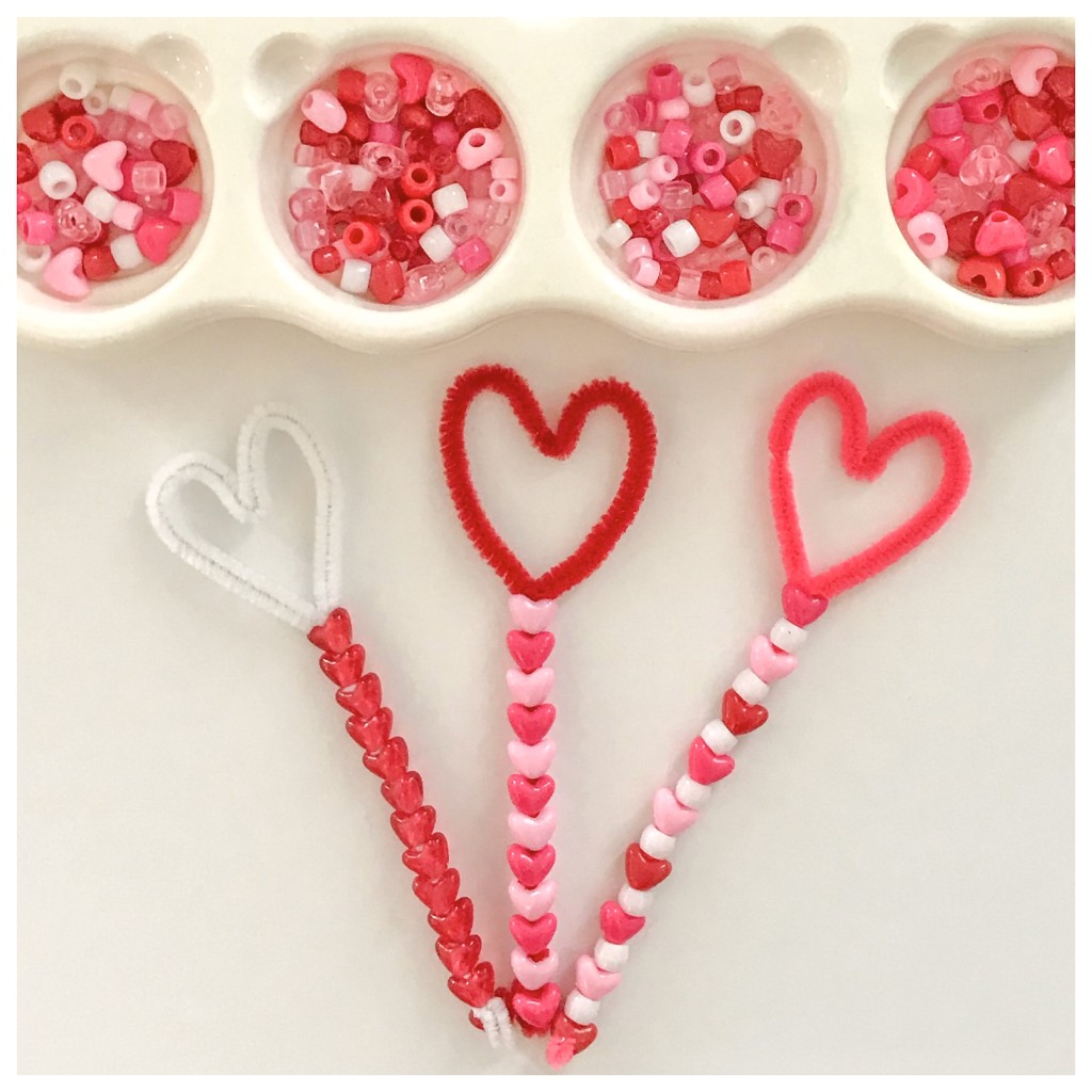 Heart wands - a Valentine's Day fine motor activity  