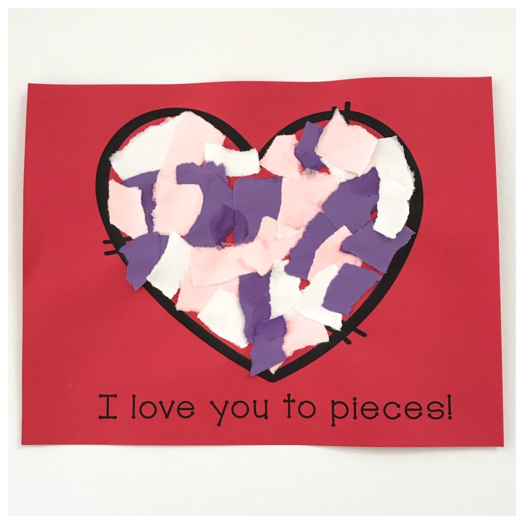 Valentine Projects for the Preschool Classroom - I love you to pieces template 