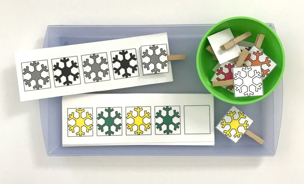 Snowflake Patterning - Snowflake Activities in the Preschool Classroom 