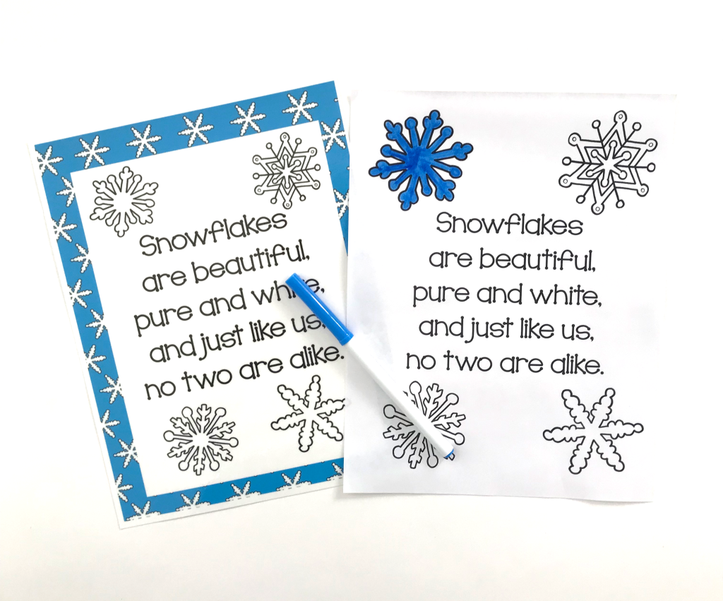 Snowflakes Poem - Snowflake Activities in the Preschool Classroom 