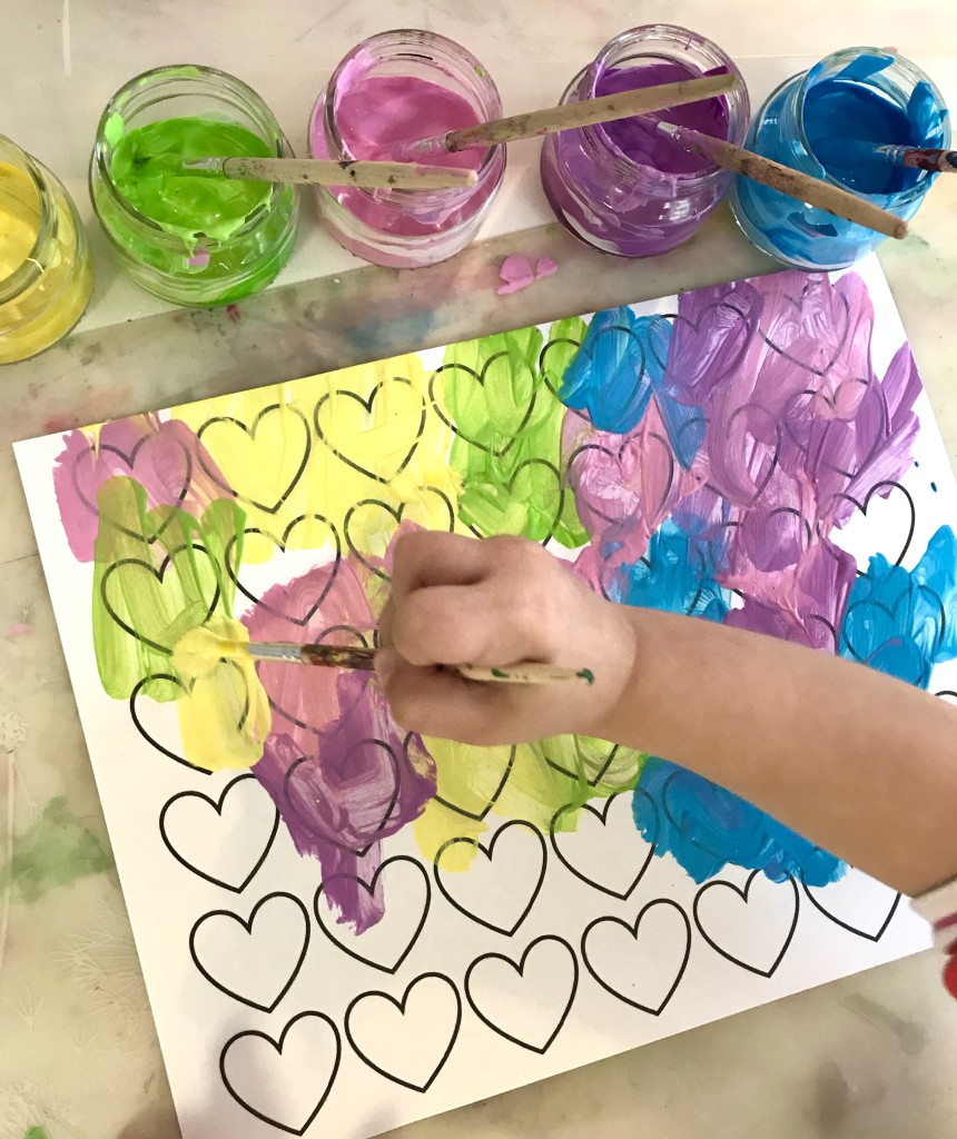 Valentine Projects for the Preschool Classroom - Pastel heart painting