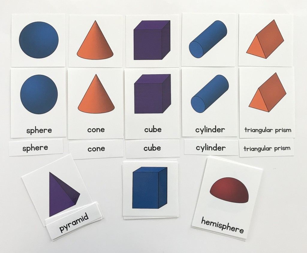 3-D Shape Projects for the Preschool Classroom - 3-D Shape 3-Part Cards 