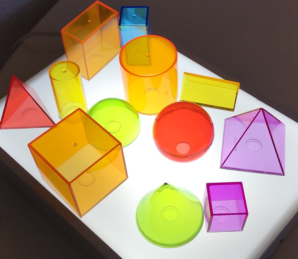 3-D Shapes on a lightbox