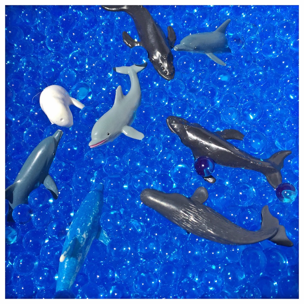 Preschool Sea Animals Activities - Sea animals and water beads 