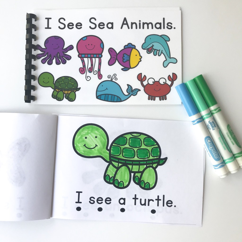 Preschool Sea Animals Activities - Sea animals emergent reader 