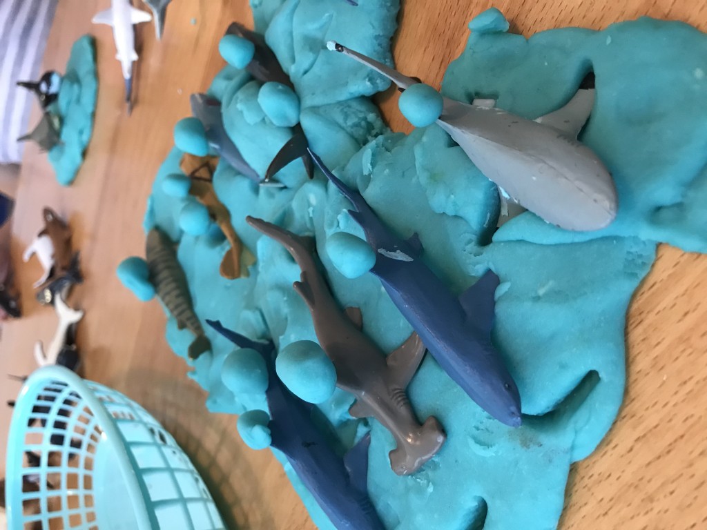 Preschool Sea Animals Activities - Sea animals and play dough
