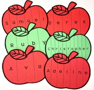 Preschool Apple Name Craft