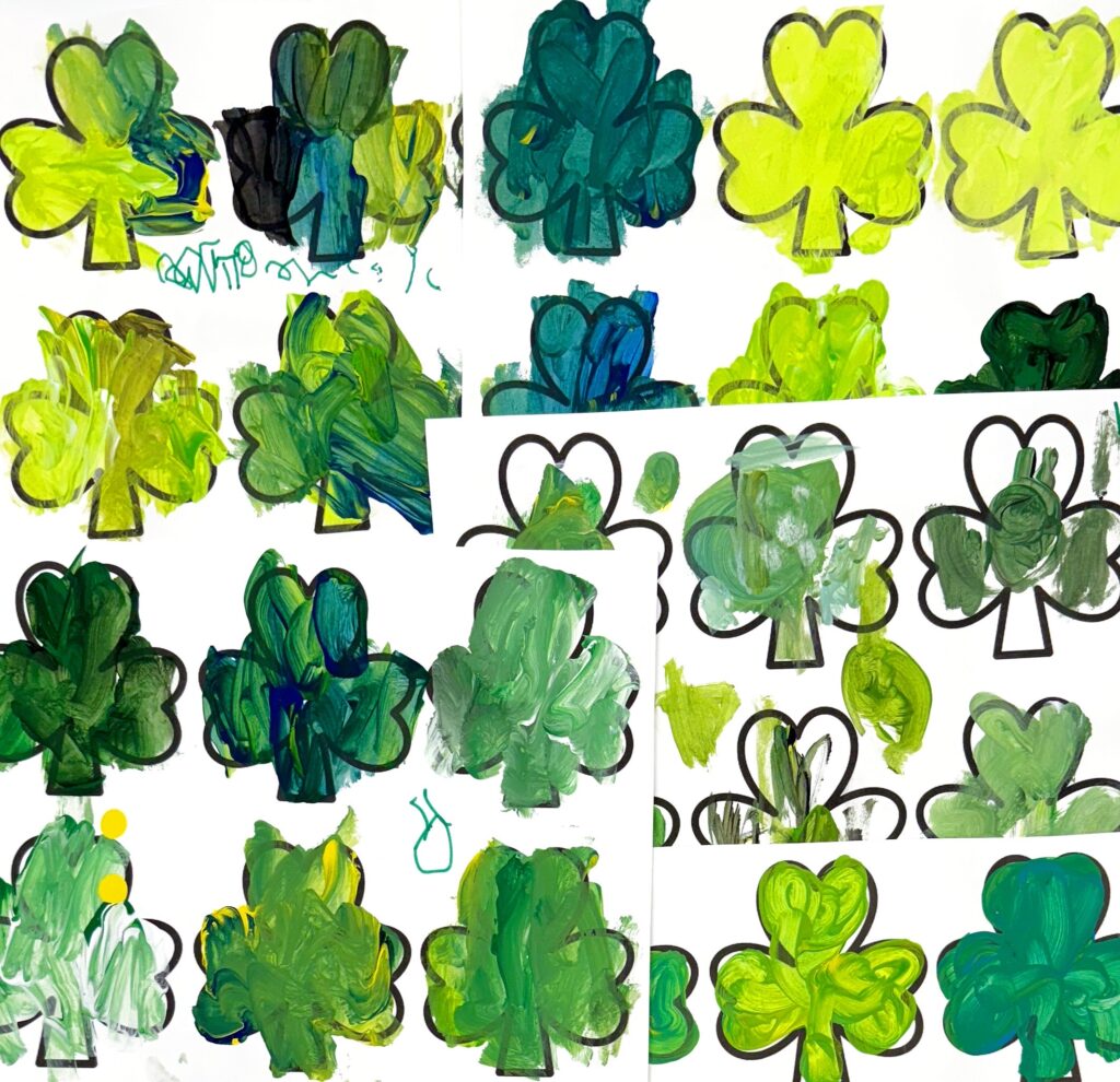 Green Color Mixing St. Patrick's Day