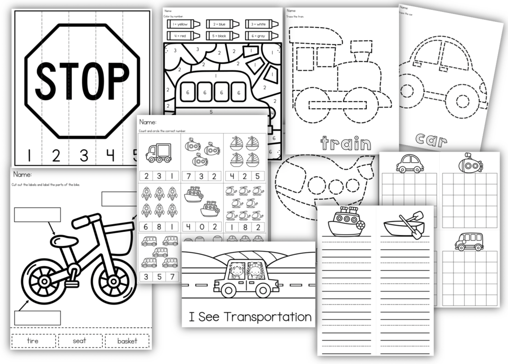Transportation Printables