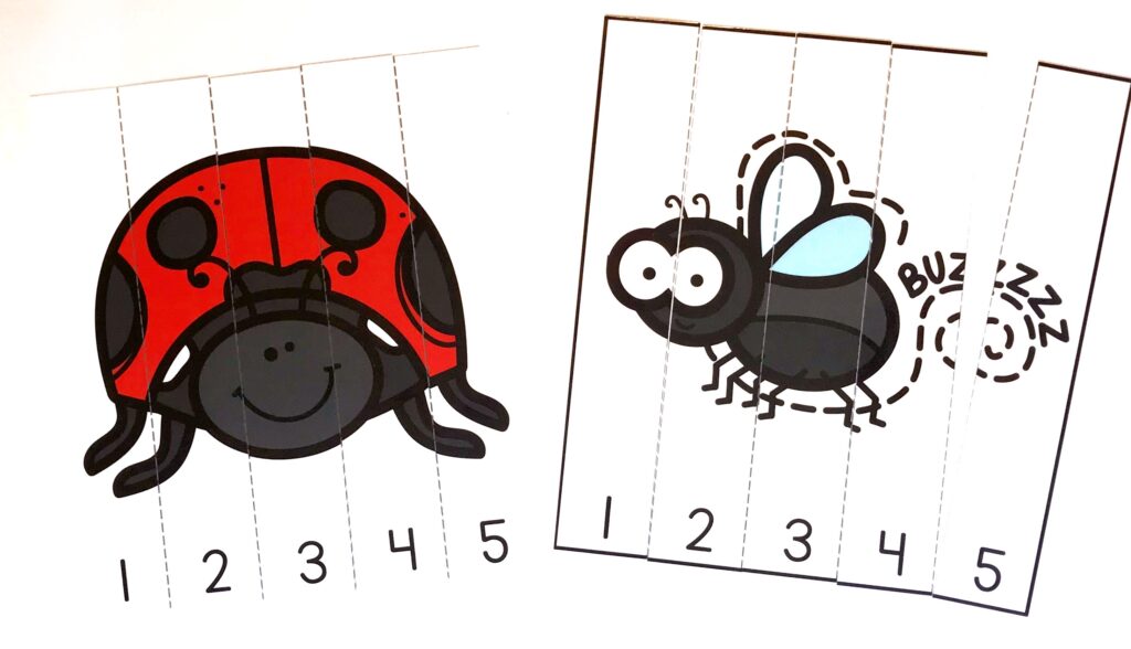 Insect Preschool Number Puzzles