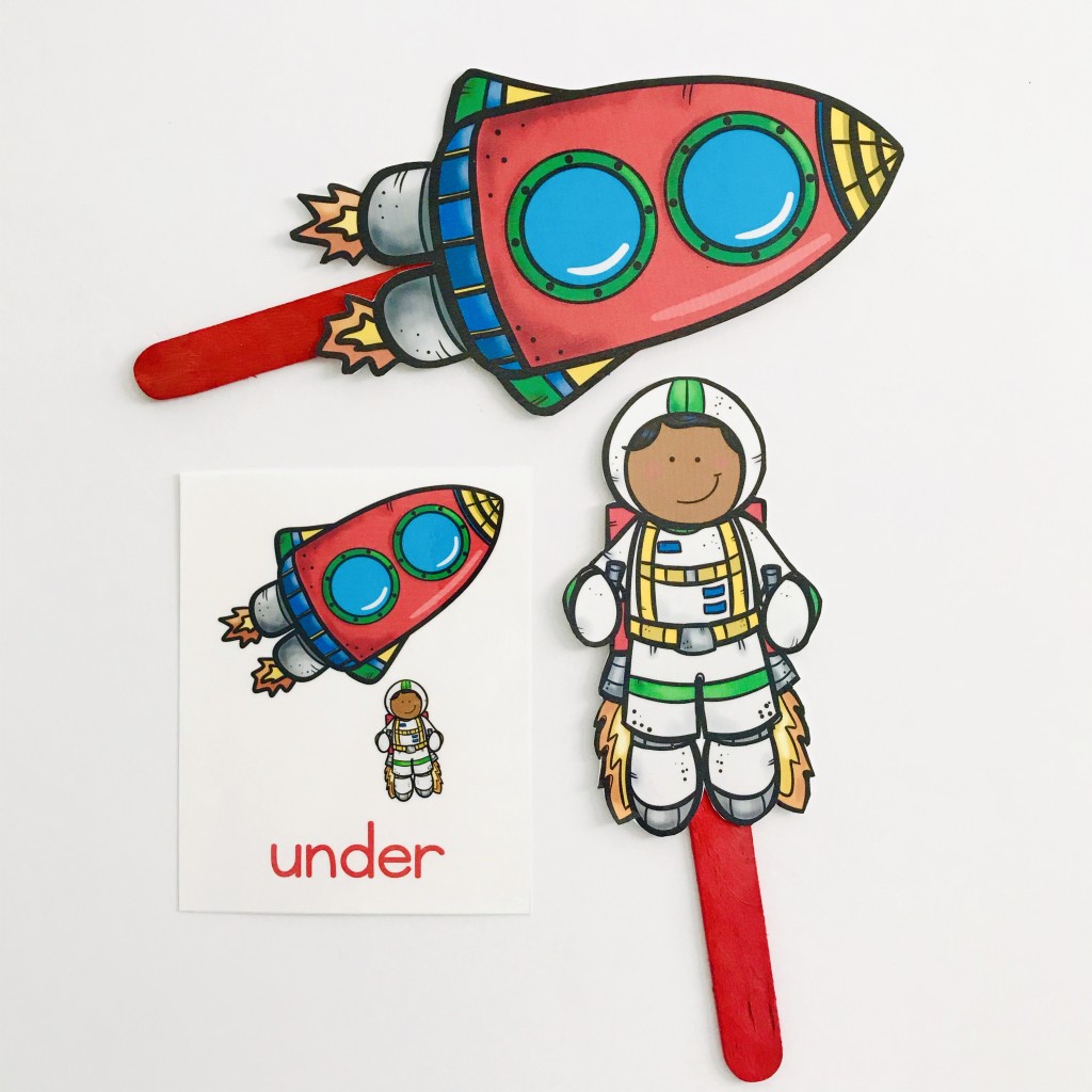 Space Activities for the Preschool Classroom Rocket and Astronaut Preposition Activity 