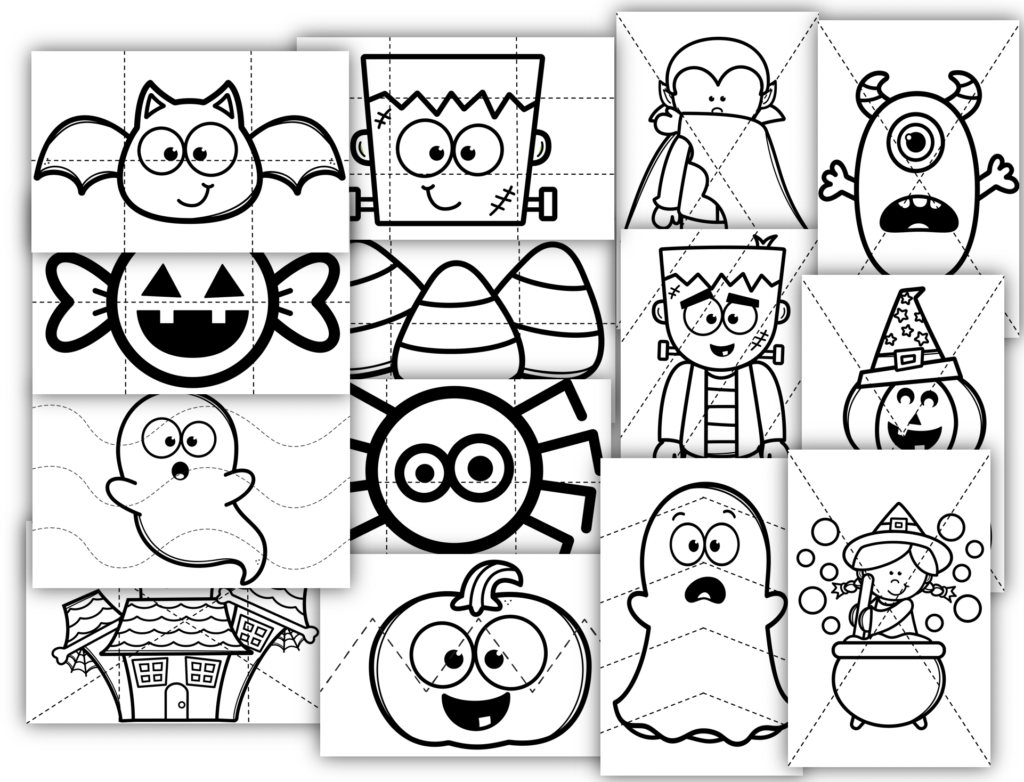 Halloween Scissor Puzzles for the Preschool Classroom 