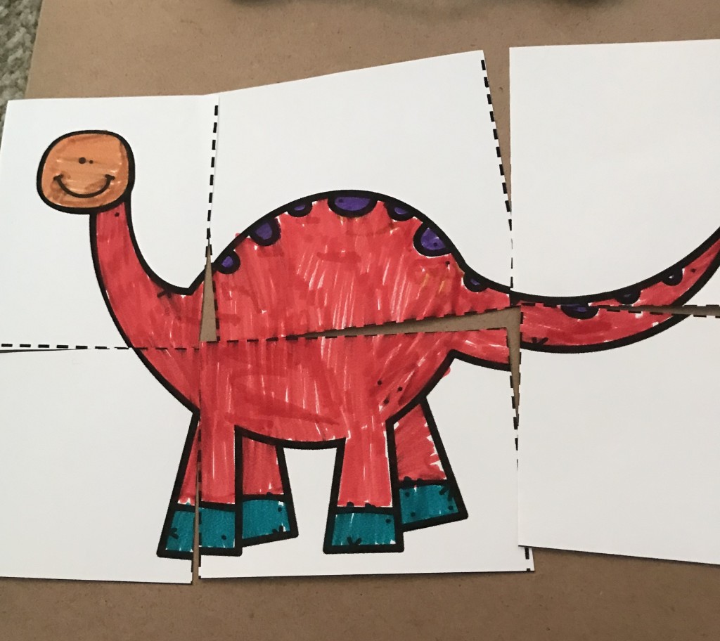 Dinosaur Preschool Activities - Dinosaur Cut and Color