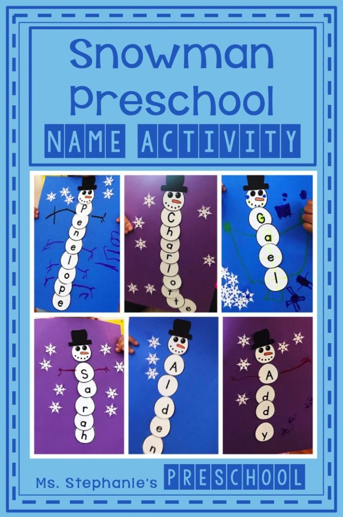 Snowman Preschool Name Activity 