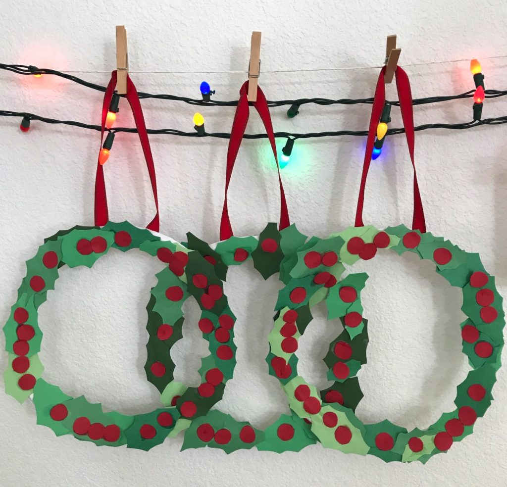 December Christmas Wreath Preschool Craft Project
