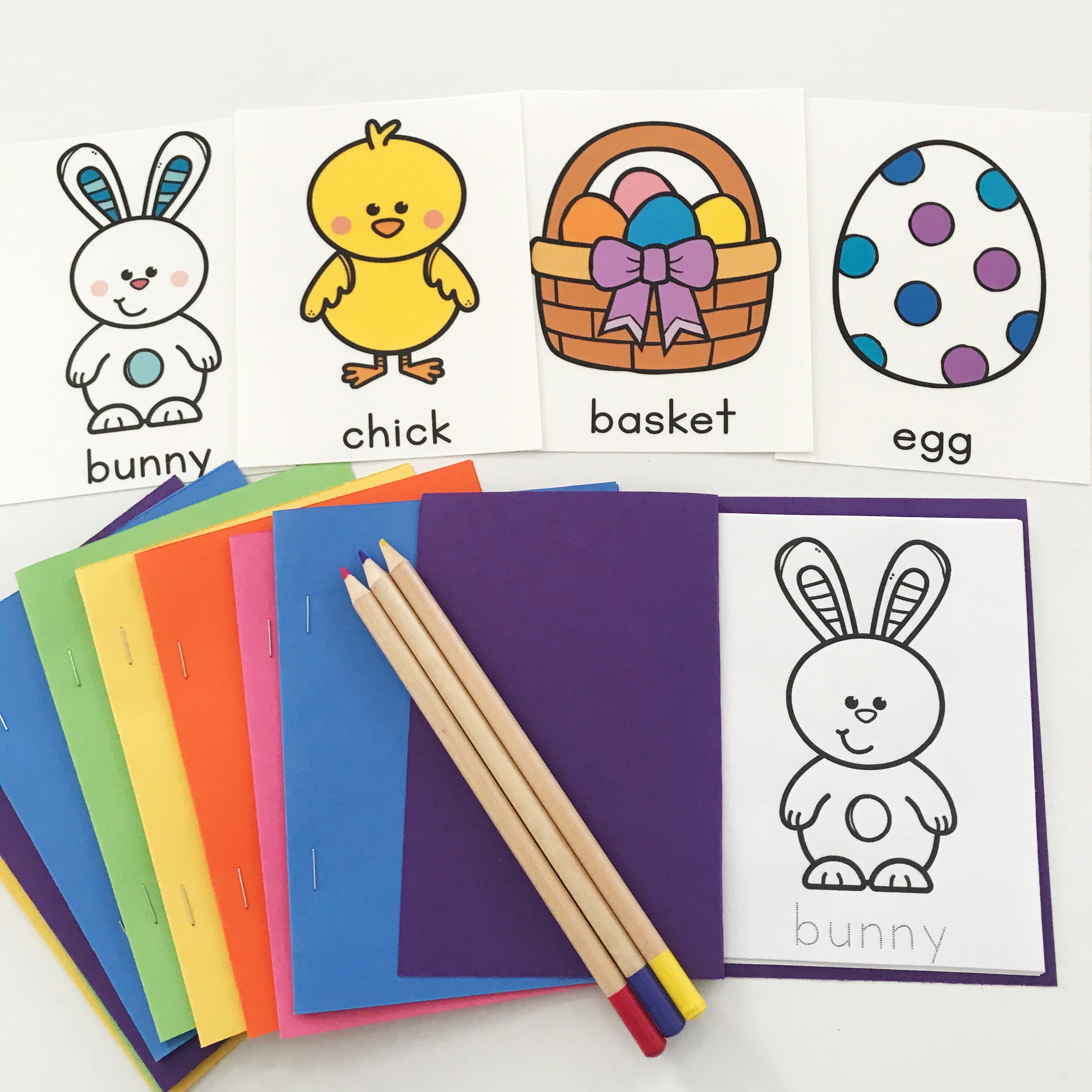 April Preschool Fun - Easter vocabulary and printables 