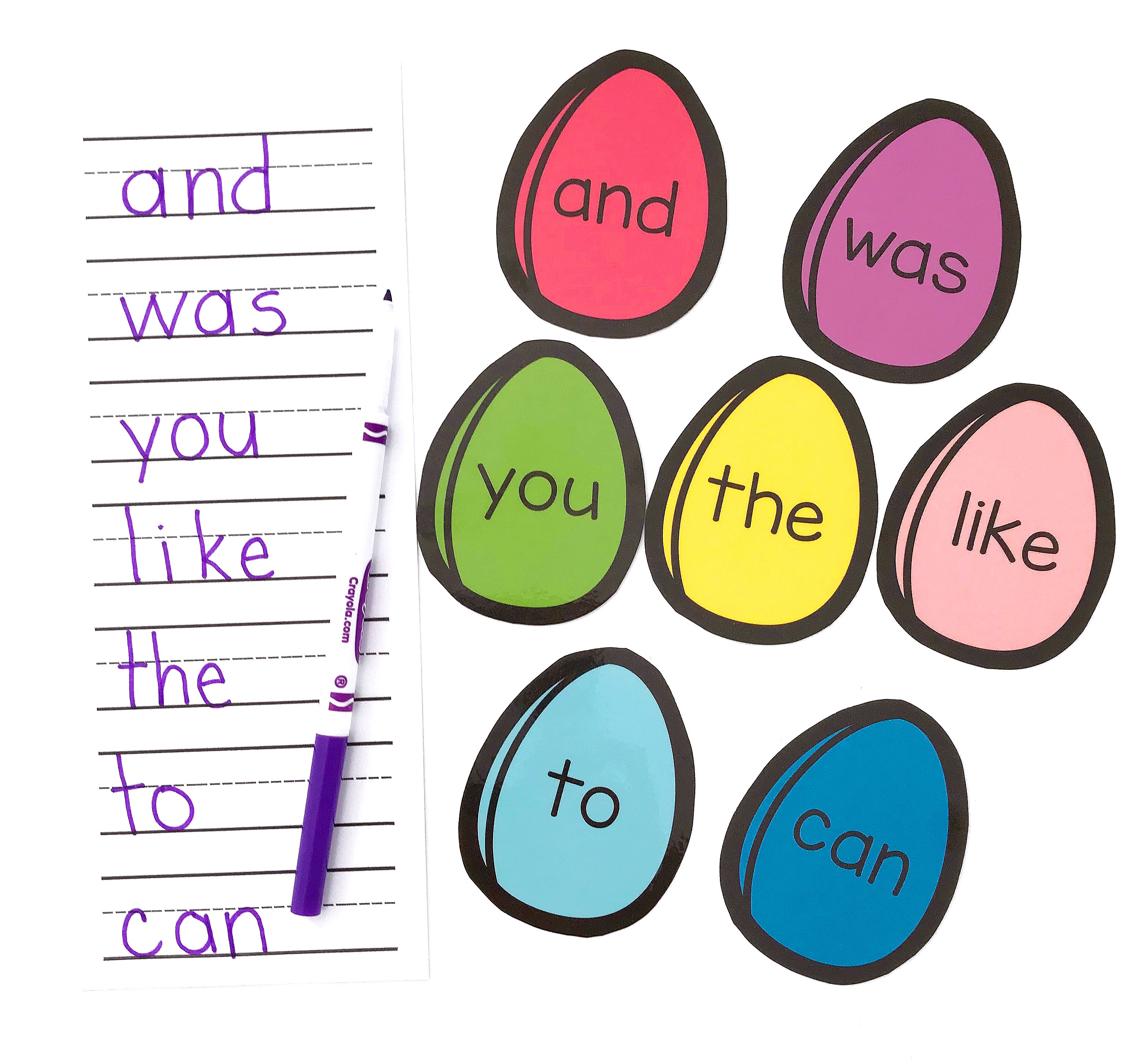 April Preschool Fun - Easter Egg sight word hunt 