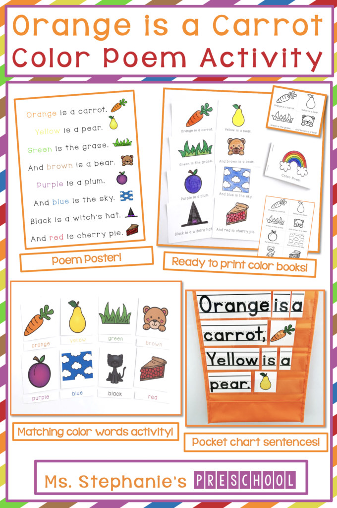 Orange is a Carrot Color Poem Activity 