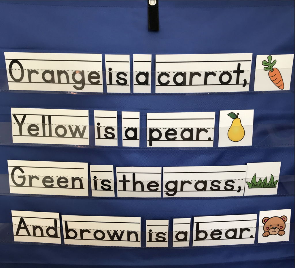 Pocket Chart-Orange is a Carrot Poem