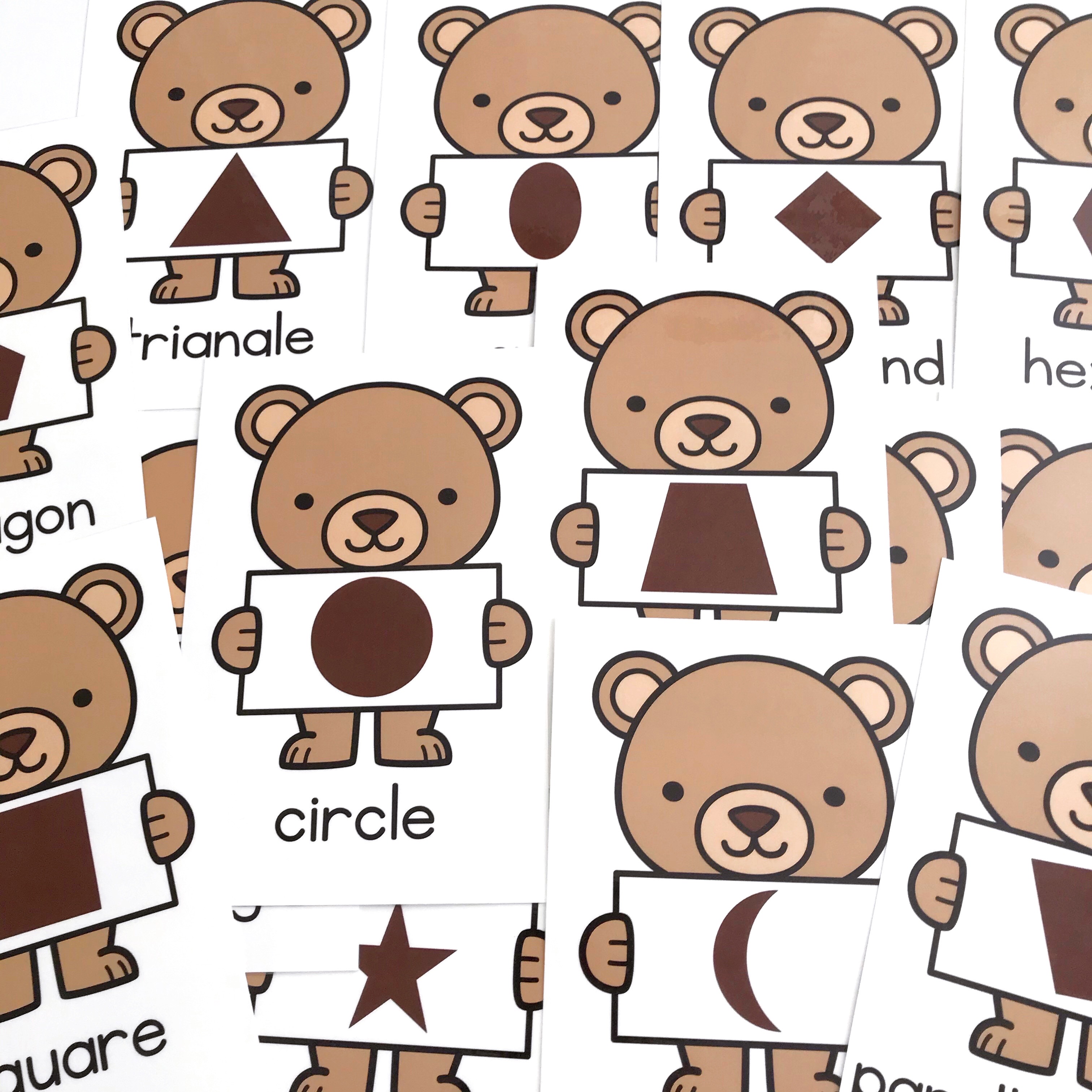 Teddy Bear-Themed Preschool Activities  Shape Posters 