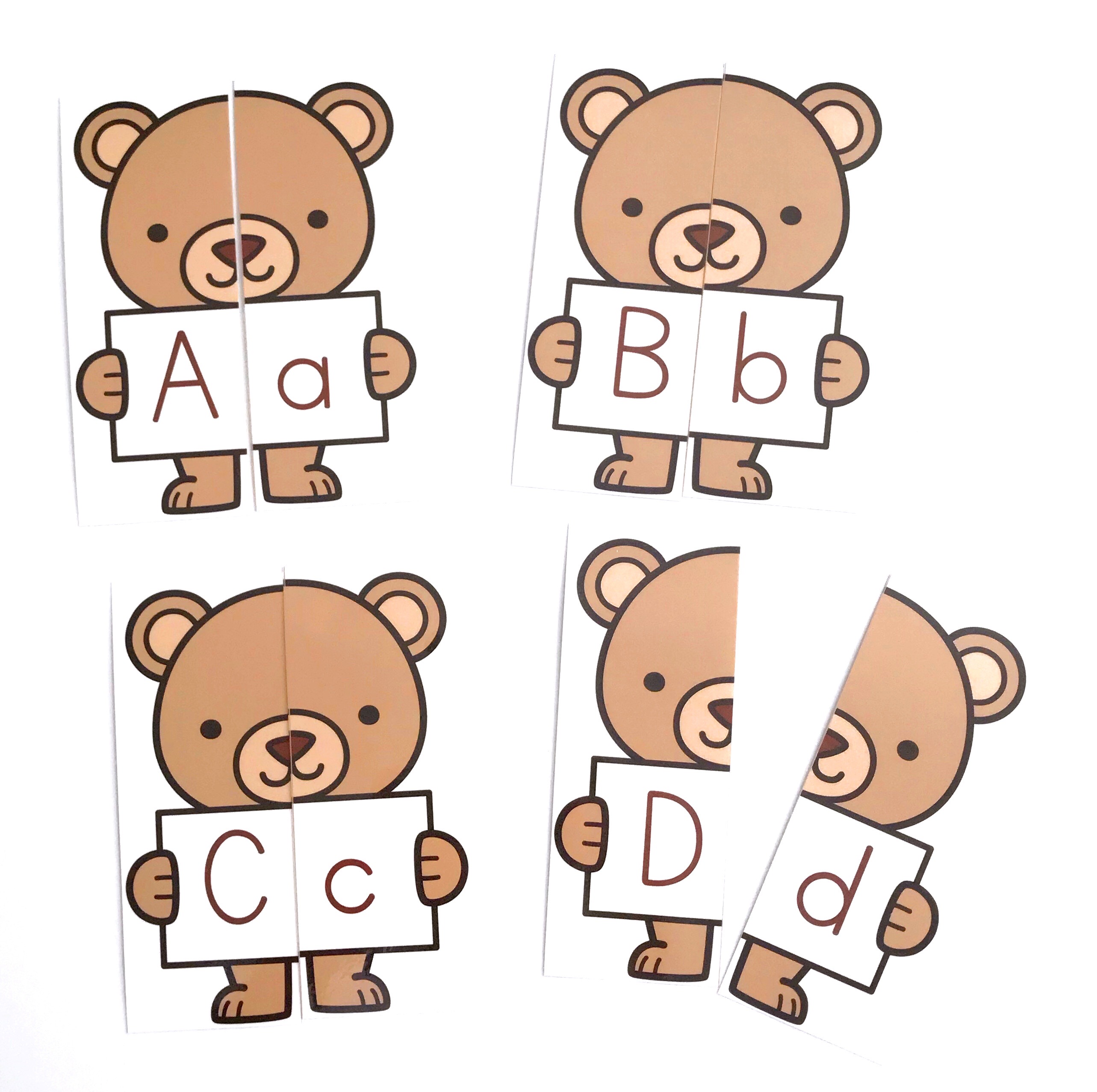 Teddy Bear upper and lowercase matching 