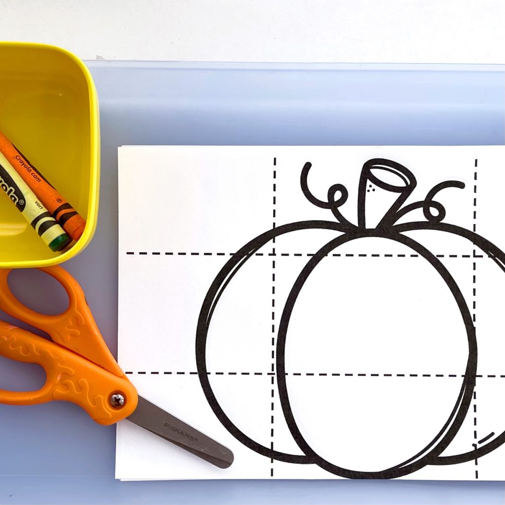Fall pumpkin scissor puzzle