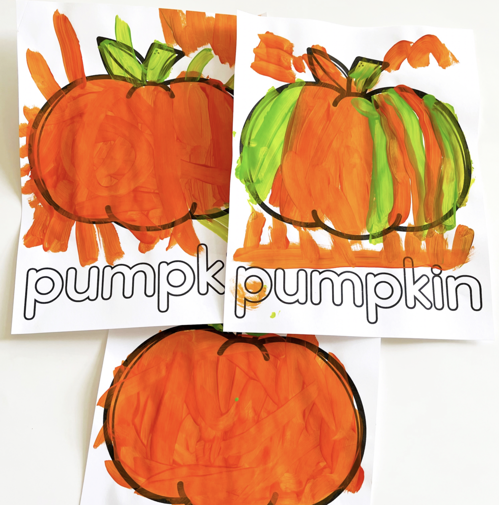 Simple pumpkin painting or coloring printables 