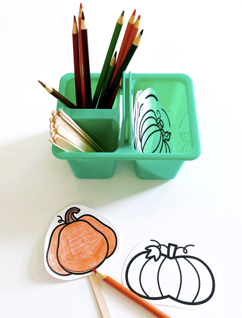 Simple pumpkin puppet - preschool classroom  