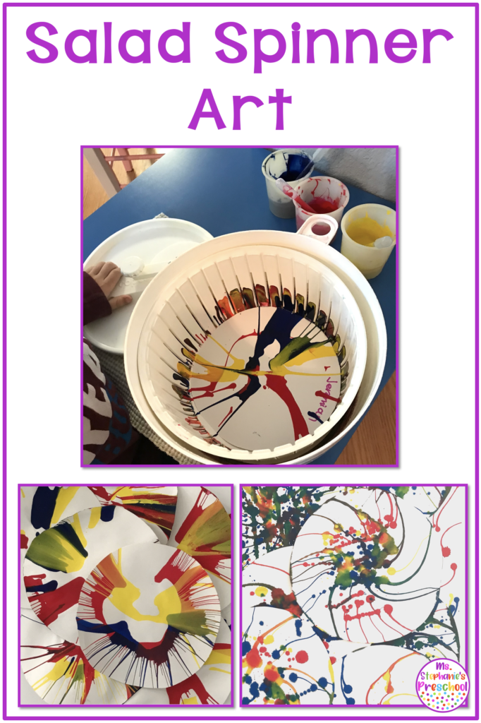Salad Spinner Art Projects - Preschool Classroom 