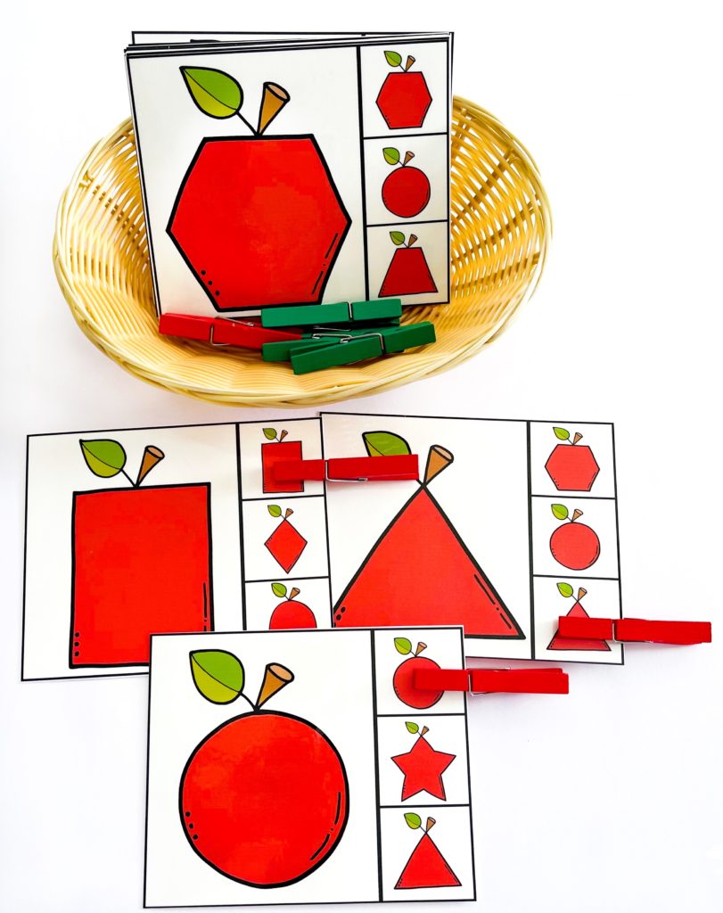 Apple Shape clip matching cards