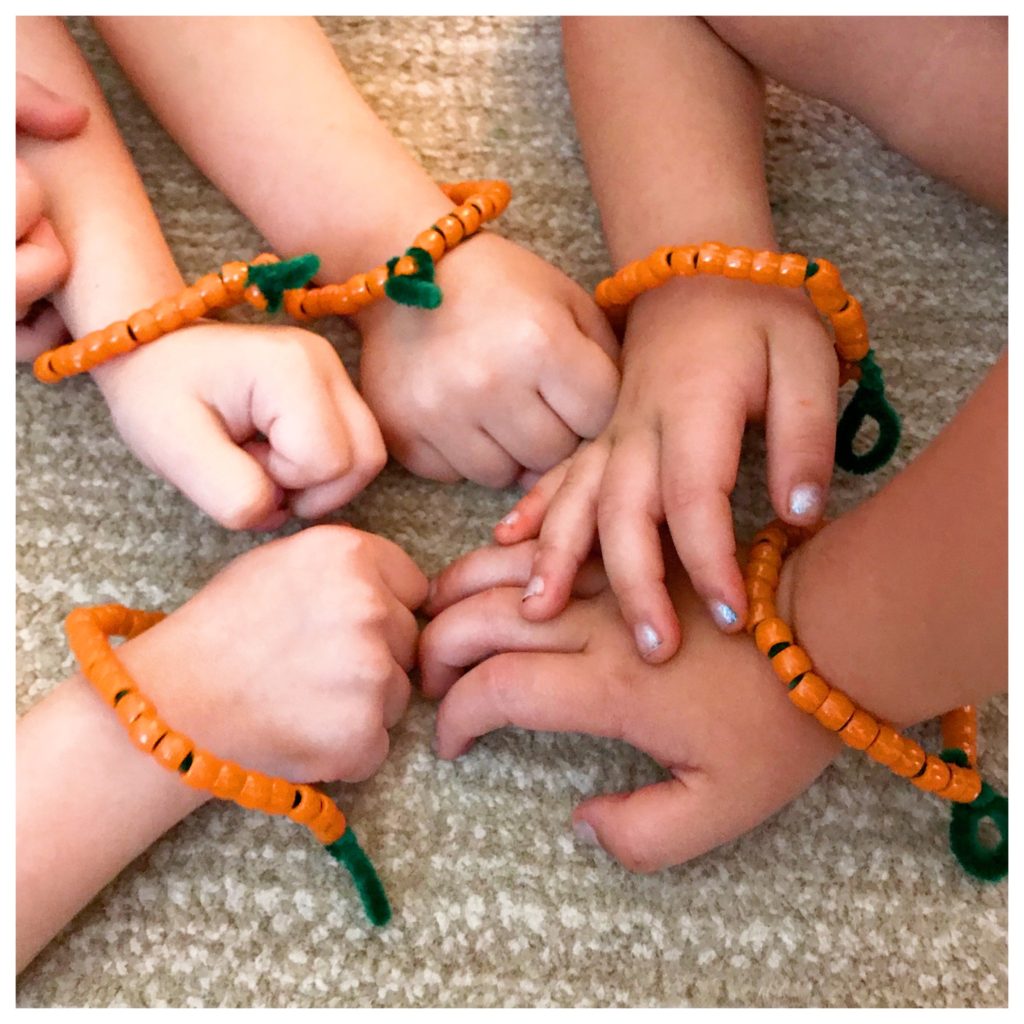 Pumpkin Pony Bead Bracelets