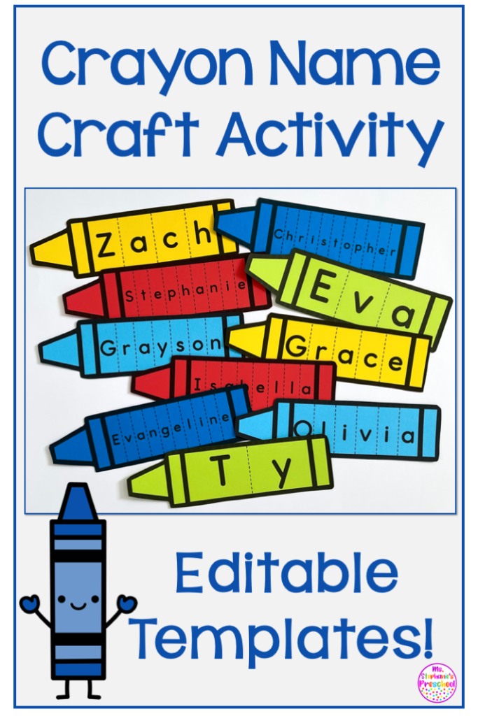 Crayon Name and Scissor Craft Activity 