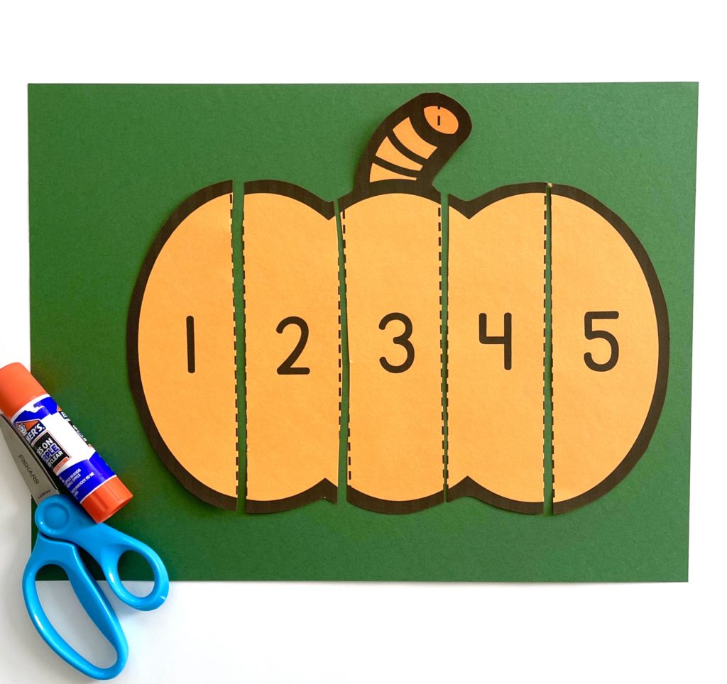 Pumpkin Number Order Craft Activity 1-10