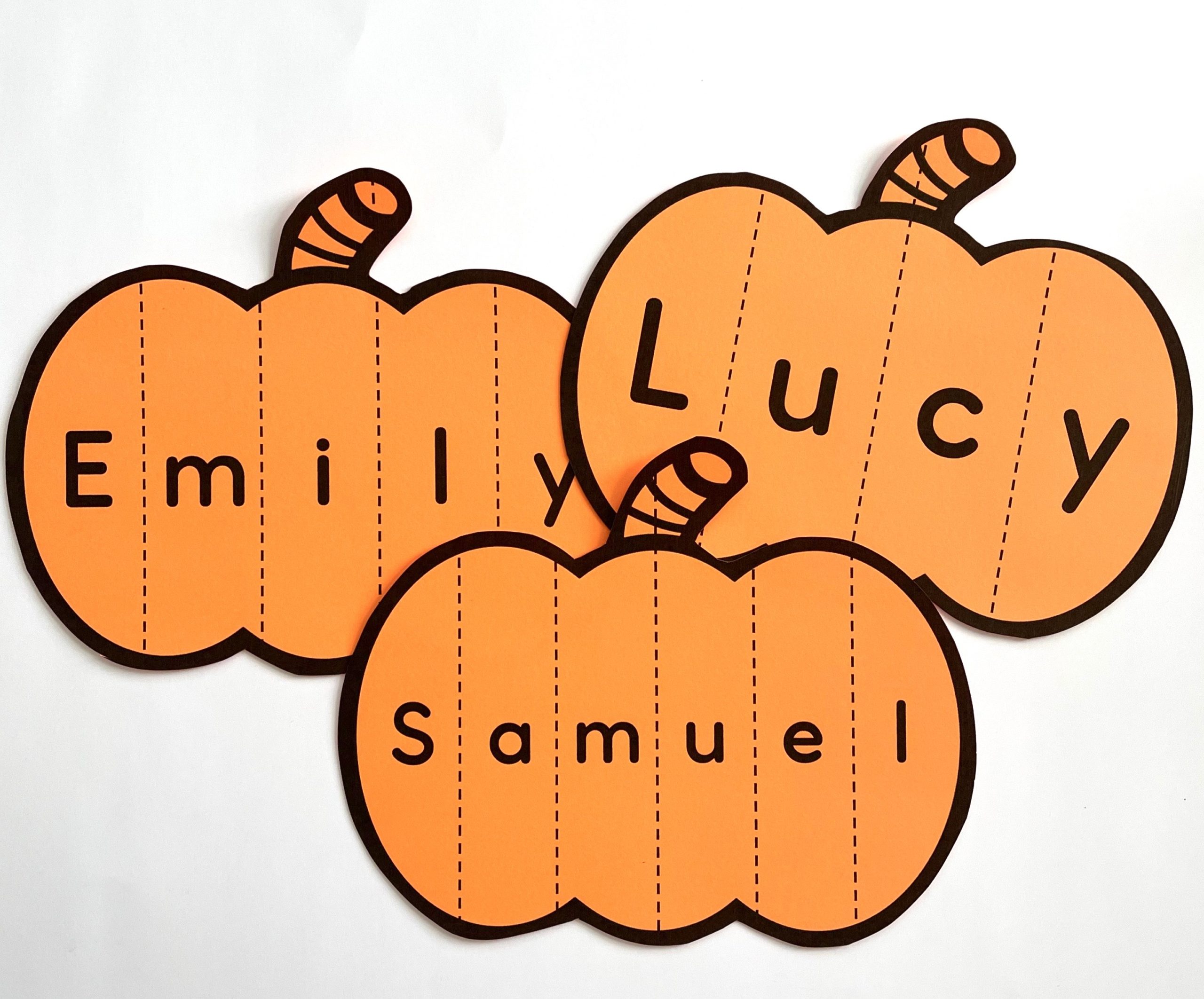 Pumpkin Name and Scissor Activity