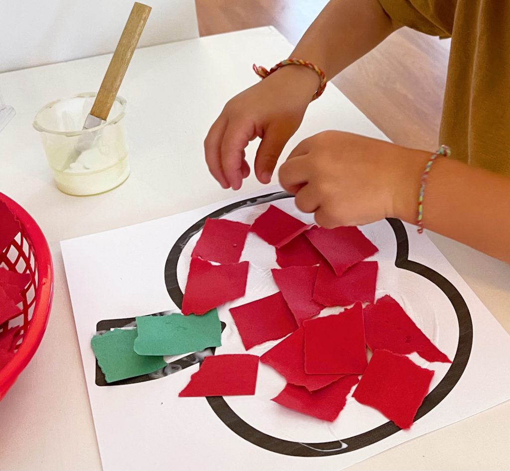 Torn Paper Apples! 10 Fall Preschool Art Projects 