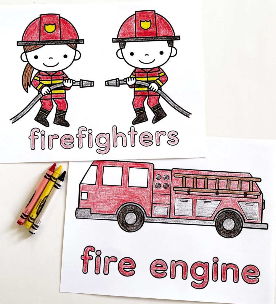 Fire safety week coloring activity, printable 